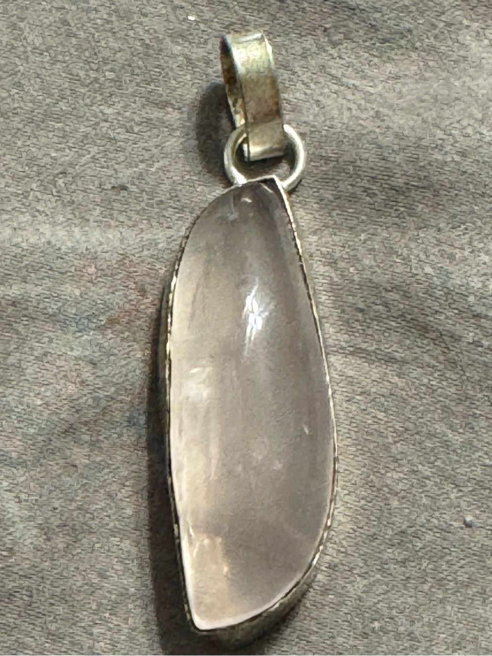 Rose Quartz Teardrop Pendant -